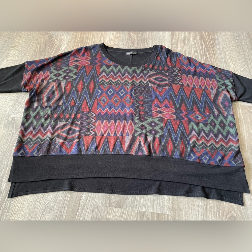 Nally & Millie USA Womens Aztec Pullover Swetaer Half Sleeve One Size